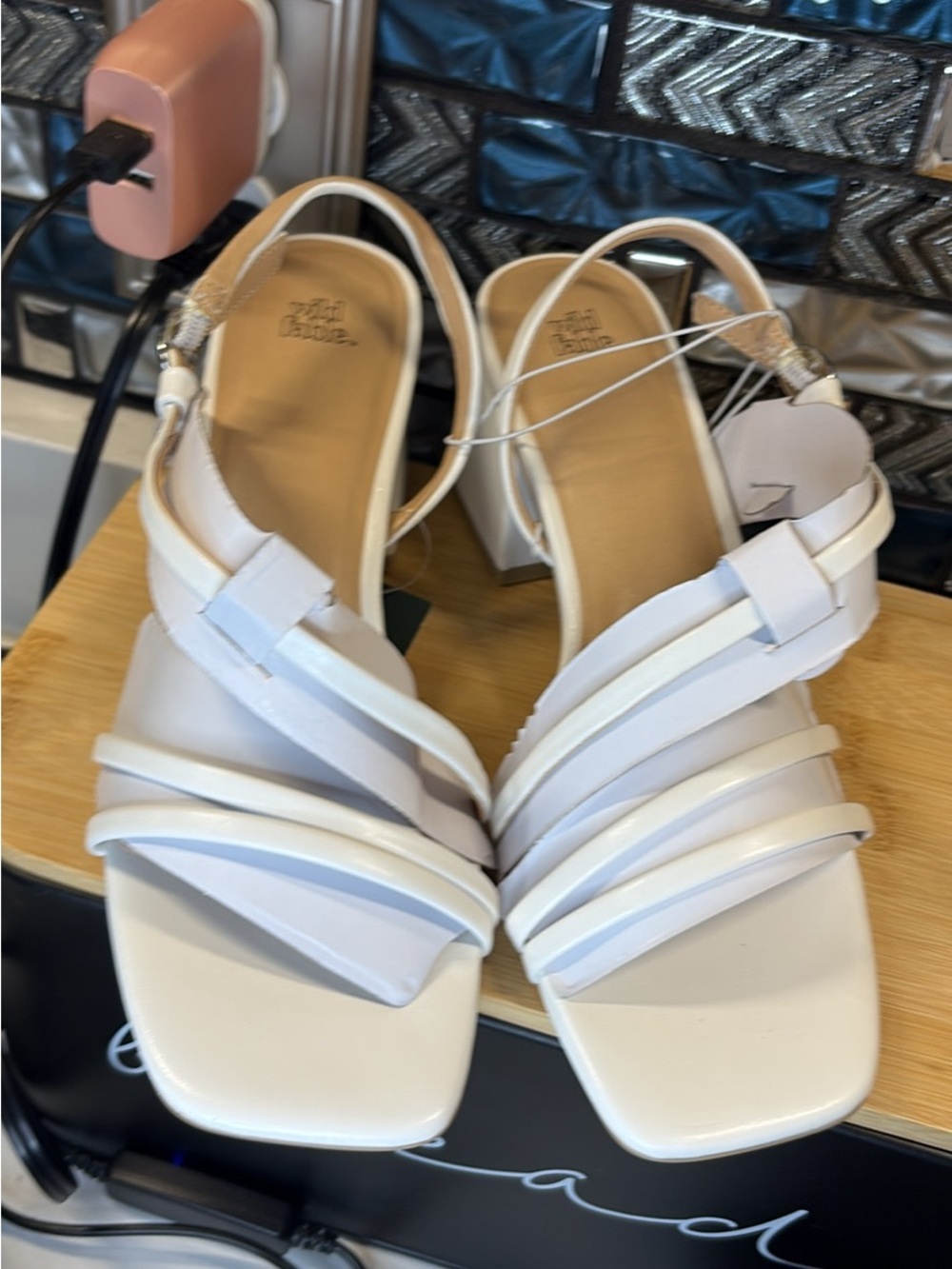 wild fable White Multi-Strap Square-Toe Slingback Sandal